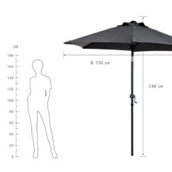SIESTA Sonnenschirm Mit Kurbel Ø250m -Einrichtungsgeschäft 10204640 2