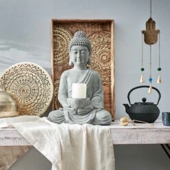 BUDDHA Statue Mit Kerzenteller Höhe 46cm -Einrichtungsgeschäft 10215752 6
