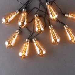 BULB LIGHTS LED Lichterkette Mit Naturseil 10 Lichter Und Stecker