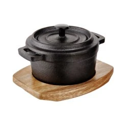 HOT IRON Mini-Serviertopf Mit Holzuntersetzer L 14 X B 11cm -Einrichtungsgeschäft 10220998 3