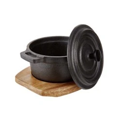 HOT IRON Mini-Serviertopf Mit Holzuntersetzer L 14 X B 11cm -Einrichtungsgeschäft 10220998 4