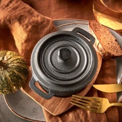 HOT IRON Mini-Serviertopf Mit Holzuntersetzer L 14 X B 11cm -Einrichtungsgeschäft 10220998 5