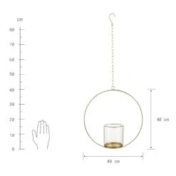 LUNA Hängedeko-Ring Mit Glaseinsatz Ø40cm -Einrichtungsgeschäft 10223518 3