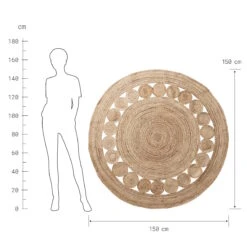 ALL NATURE Hanf-Teppich Mit Lochmuster Ø150cm -Einrichtungsgeschäft 10224747 2