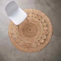 ALL NATURE Hanf-Teppich Mit Lochmuster Ø150cm -Einrichtungsgeschäft 10224747 3