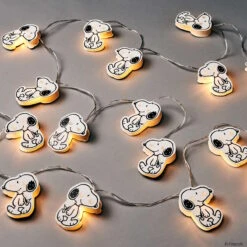 PEANUTS LED-Lichterkette Snoopy 20 Lichter Mit USB-Batteriefach