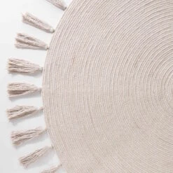 ALL NATURE Teppich Mit Quasten Ø110cm -Einrichtungsgeschäft 10225334 4