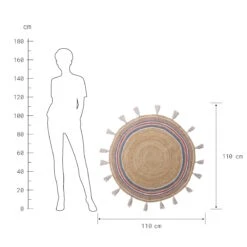ALL NATURE Teppich Rainbow Mit Quasten Ø110cm -Einrichtungsgeschäft 10225335 2