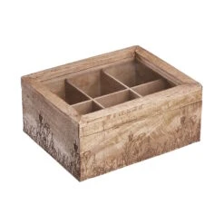 TEA TIME Teebox Mit Blumen-Lasergravur L 23 X B 18cm