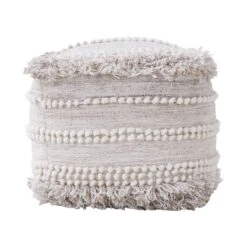 BOHO LOUNGE Woll-Pouf Mit Troddeln -Einrichtungsgeschäft 10226641 2