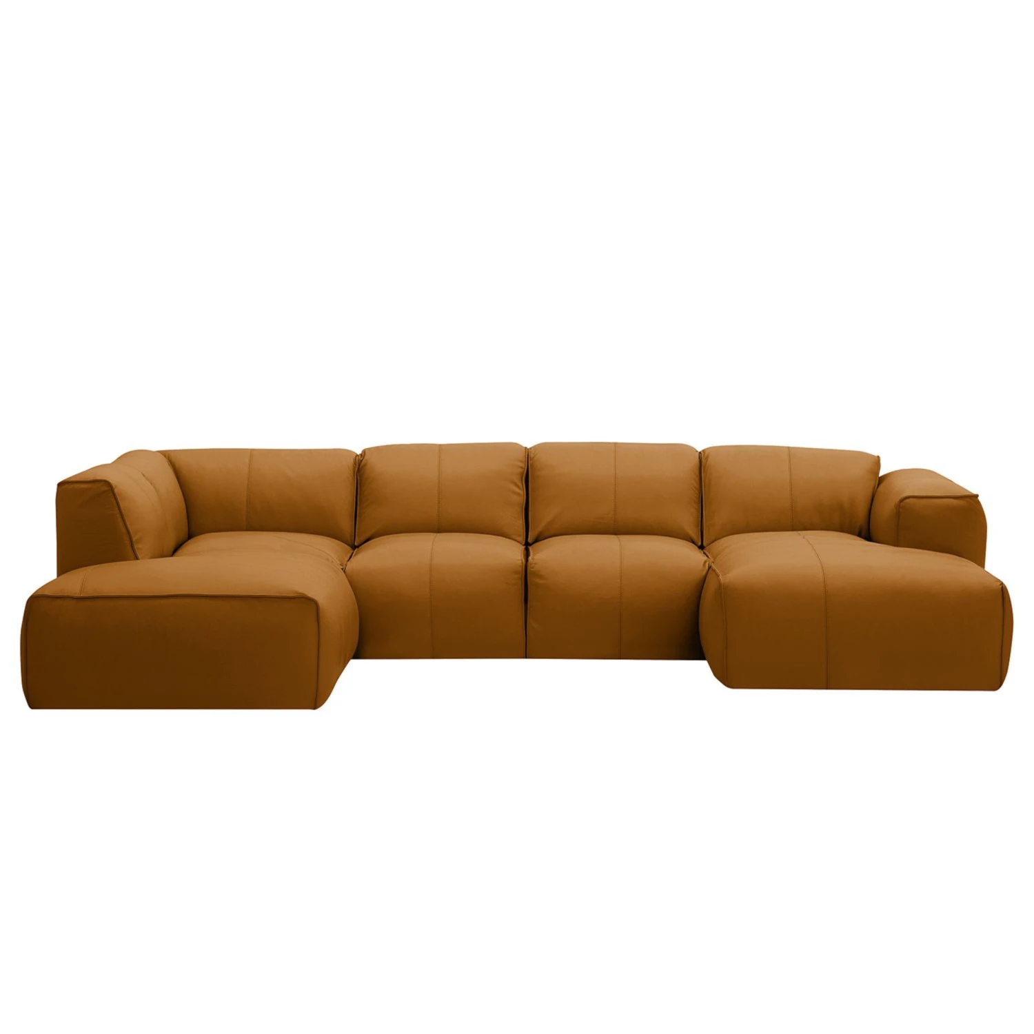 HUDSON Wohnlandschaft Mit Longchair Davorstehend Rechts / Ottomane Links Echtleder 4 HUDSON Wohnlandschaft Mit Longchair Davorstehend Rechts / Ottomane Links Echtleder – Bild 2