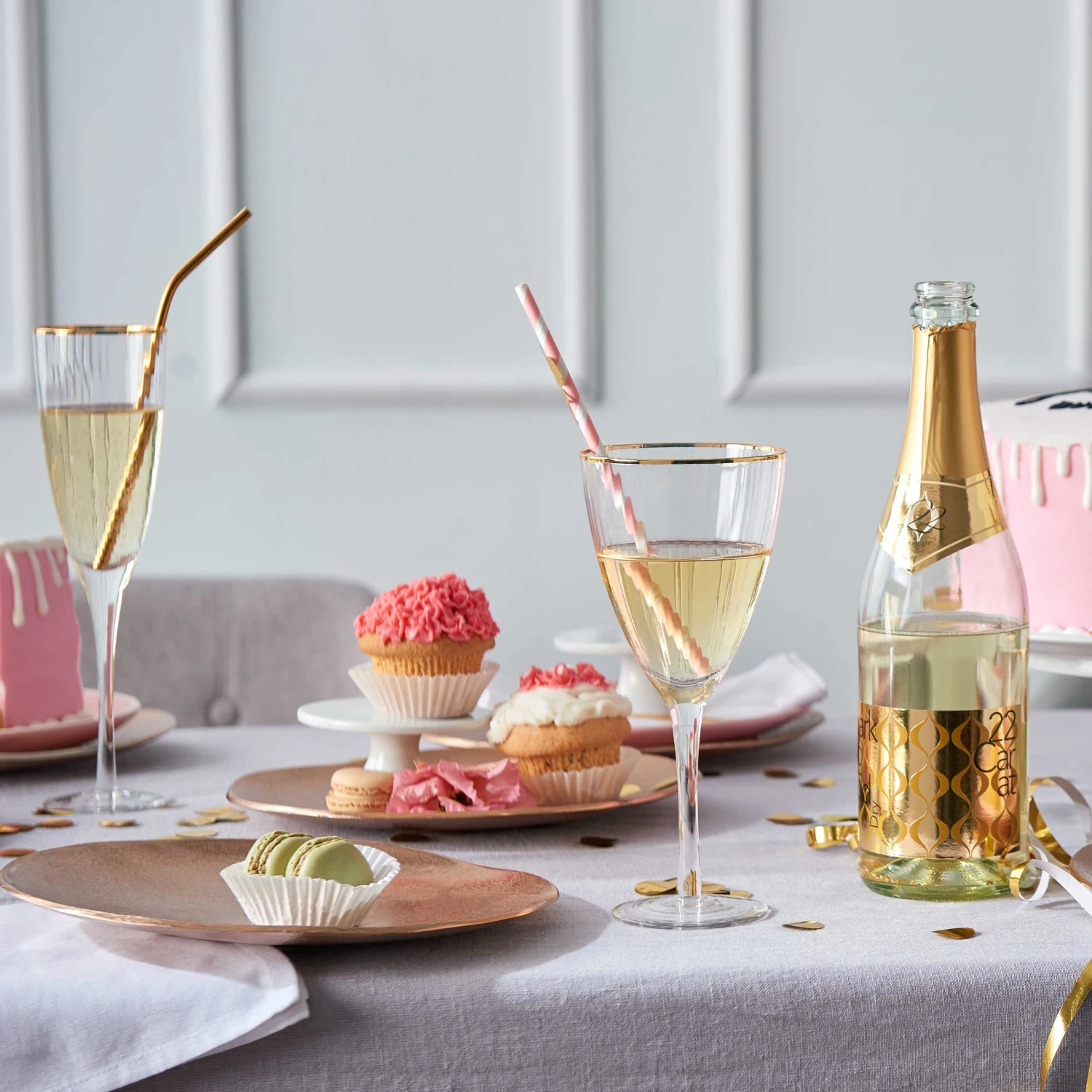 GOLDEN TWENTIES 4x Weingläser Mit Goldrand Und Rillen 280ml 7 GOLDEN TWENTIES 4x Weingläser Mit Goldrand Und Rillen 280ml – Bild 5