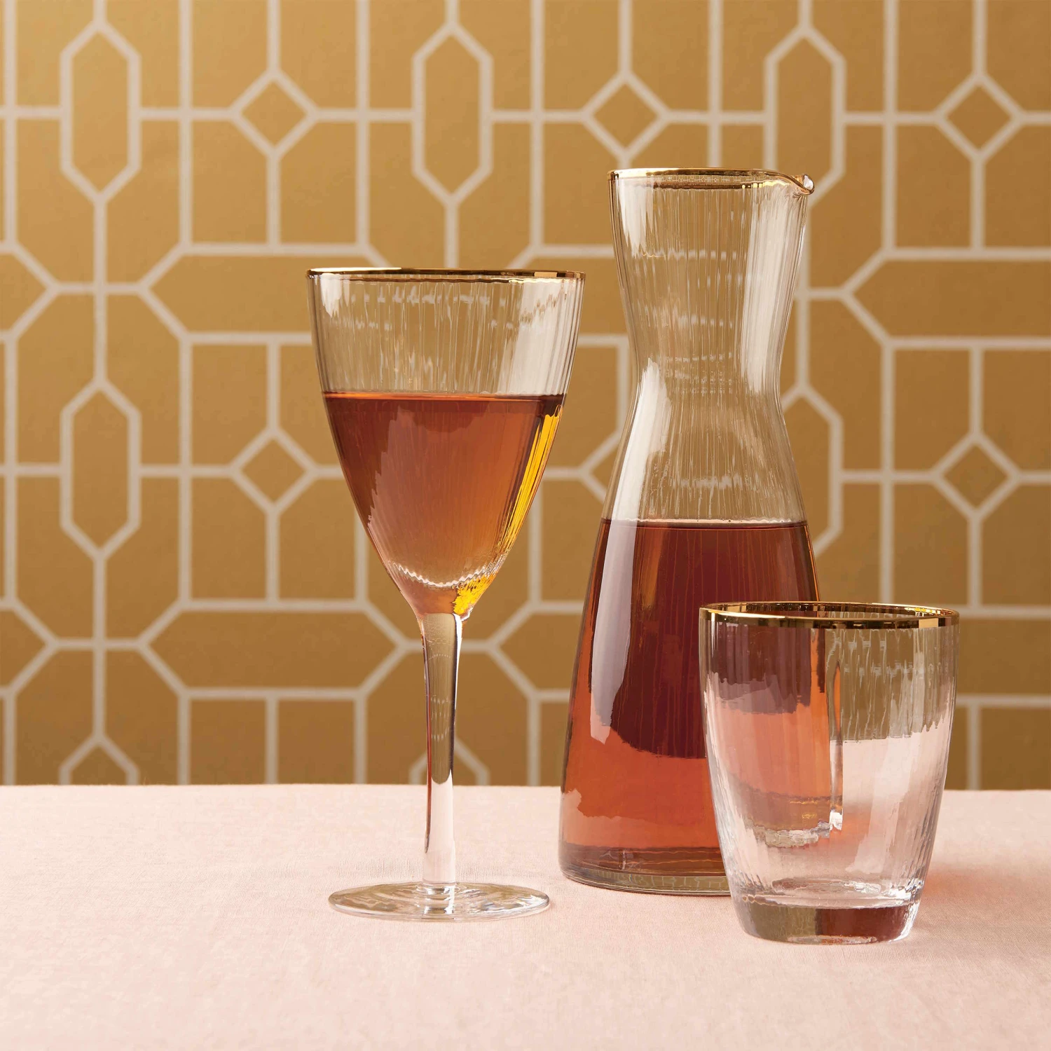 GOLDEN TWENTIES 4x Weingläser Mit Goldrand Und Rillen 280ml 8 GOLDEN TWENTIES 4x Weingläser Mit Goldrand Und Rillen 280ml – Bild 6