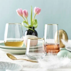 TOUCH OF GOLD 6x Gläser Mit Goldrand 345ml -Einrichtungsgeschäft BUN00826 4