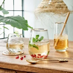 TOUCH OF GOLD 6x Longdrinkgläser Mit Goldrand 480ml -Einrichtungsgeschäft BUN00828 4