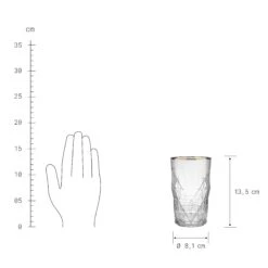 UPSCALE 6x Longdrinkgläser Mit Goldrand 460ml -Einrichtungsgeschäft BUN01374 3