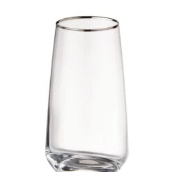 TOUCH OF SILVER 6x Longdrinkgläser Mit Silberrand 480ml -Einrichtungsgeschäft BUN01425 2