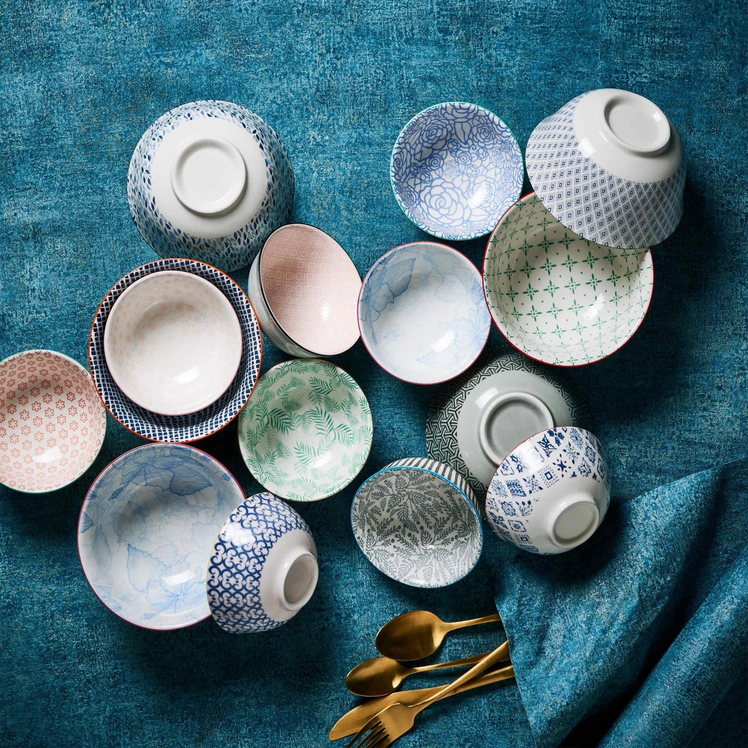 ORNAMENTS 6x Schale Mit Gelbrand 520ml 4 ORNAMENTS 6x Schale Mit Gelbrand 520ml – Bild 2