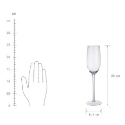 MODERN TIMES 6x Sektgläser Mit Rillen 230ml -Einrichtungsgeschäft BUN01838 3